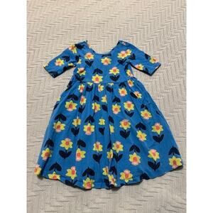 Hanna Andersson blue flower dress size 6-7